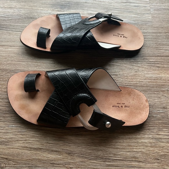 Rag & Bone August Mock-Croc Slide Sandals Size EU38 / US 7.5 - Picture 5 of 6